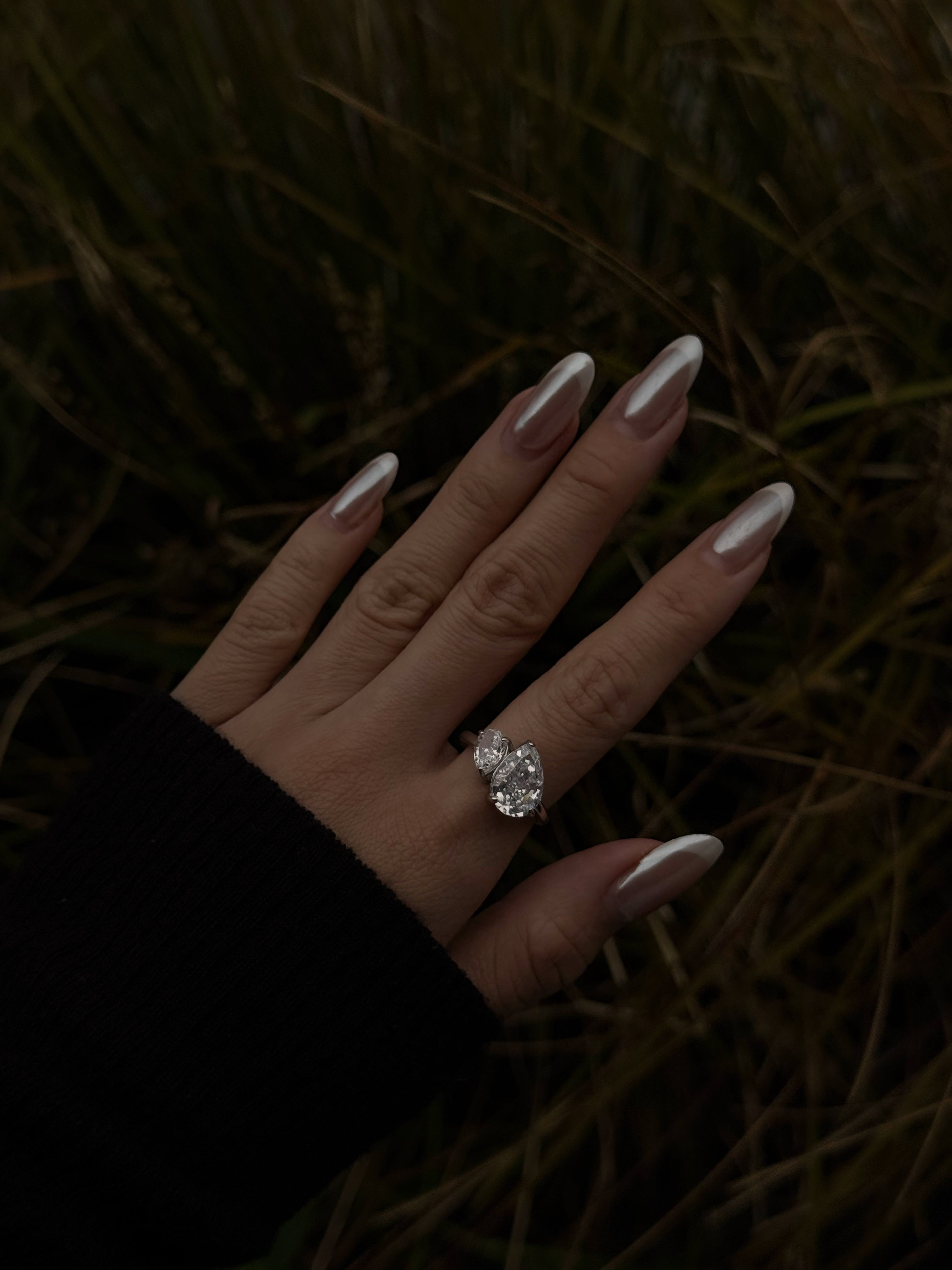 lume jewellery's aurora ring on hand