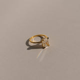 lume jewellery's elodie ring on a beige background