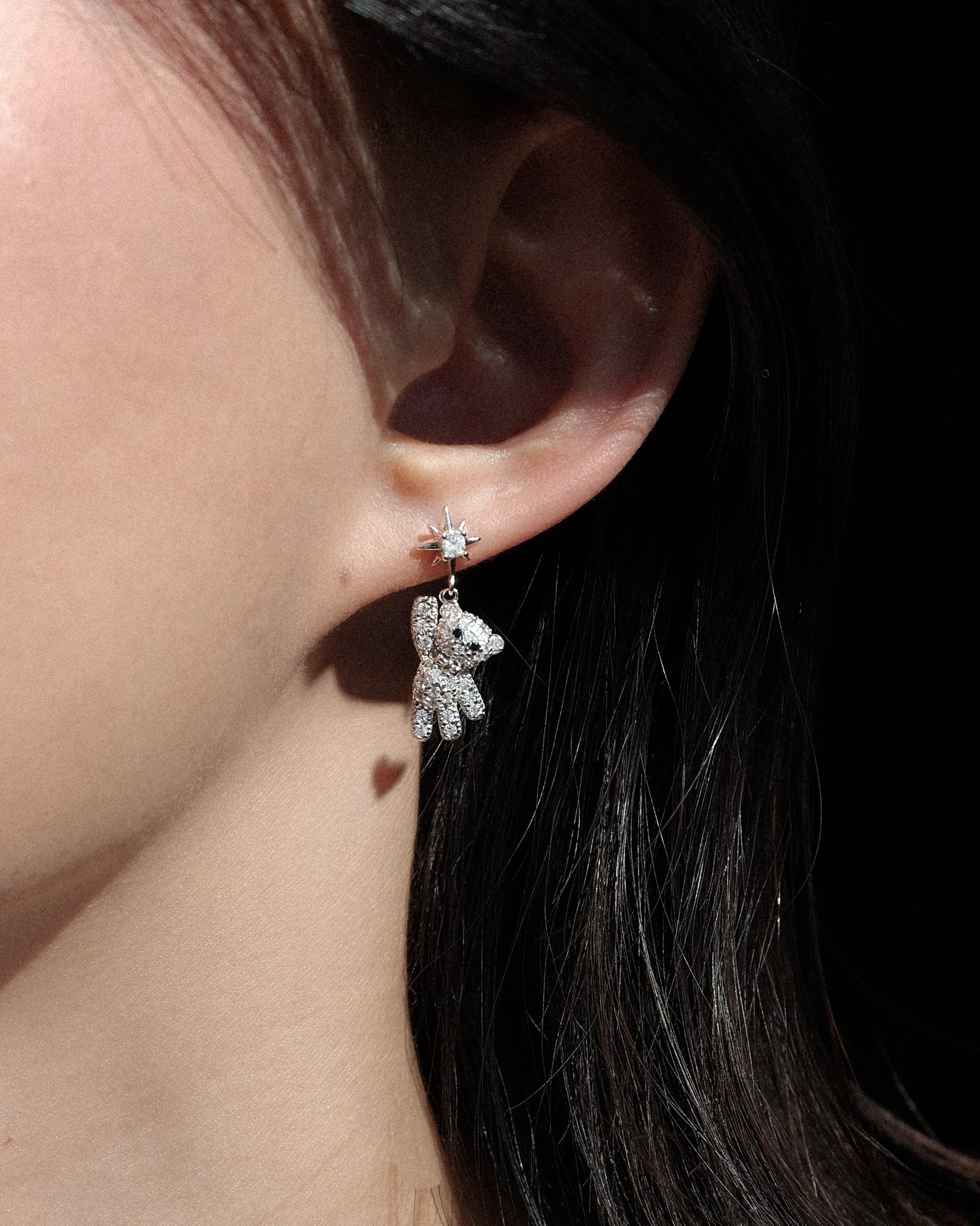 ear wearring starry teddy earrings